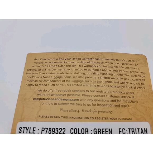 PATRICIA NASH Ballari Wristlet Clutch Green Cream Cotton Leather EUC With Card - Picture 14 of 15